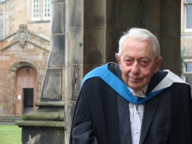 Professor Lloyd graduated during yesterday's St Andrew's Day ceremony (photo: Gayle Cook)